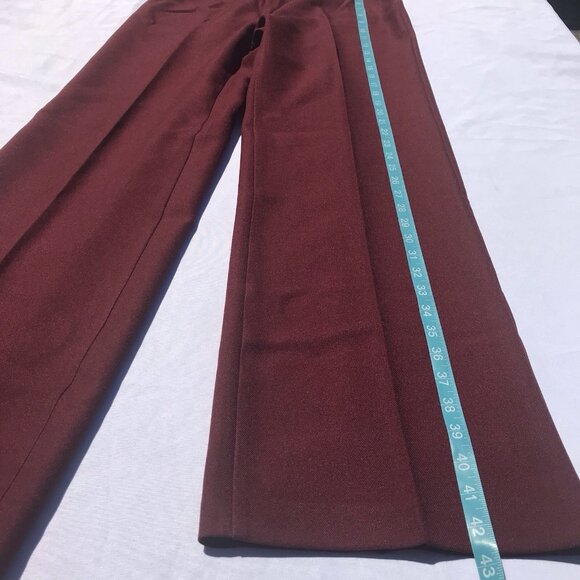 Vtg 70s Levi’s Mod HTF Poly Pants Women’s 2 27” High Waist Wide Leg Brick Red - Picture 4 of 16